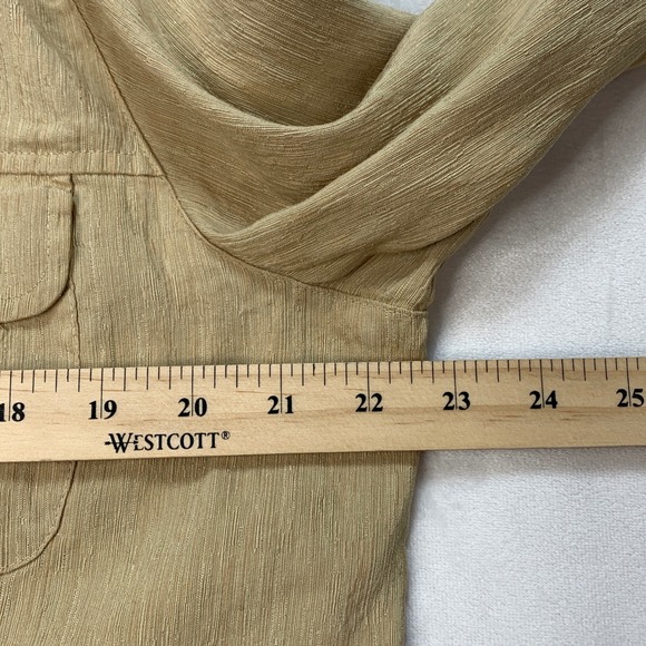 Kleen Beige Silk Linen Blend Button Down Shirt Jacket Blouse Sz XL Casual Career - Picture 6 of 8